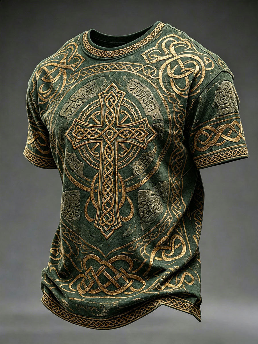 Men's Celtic Print Casual T-shirt