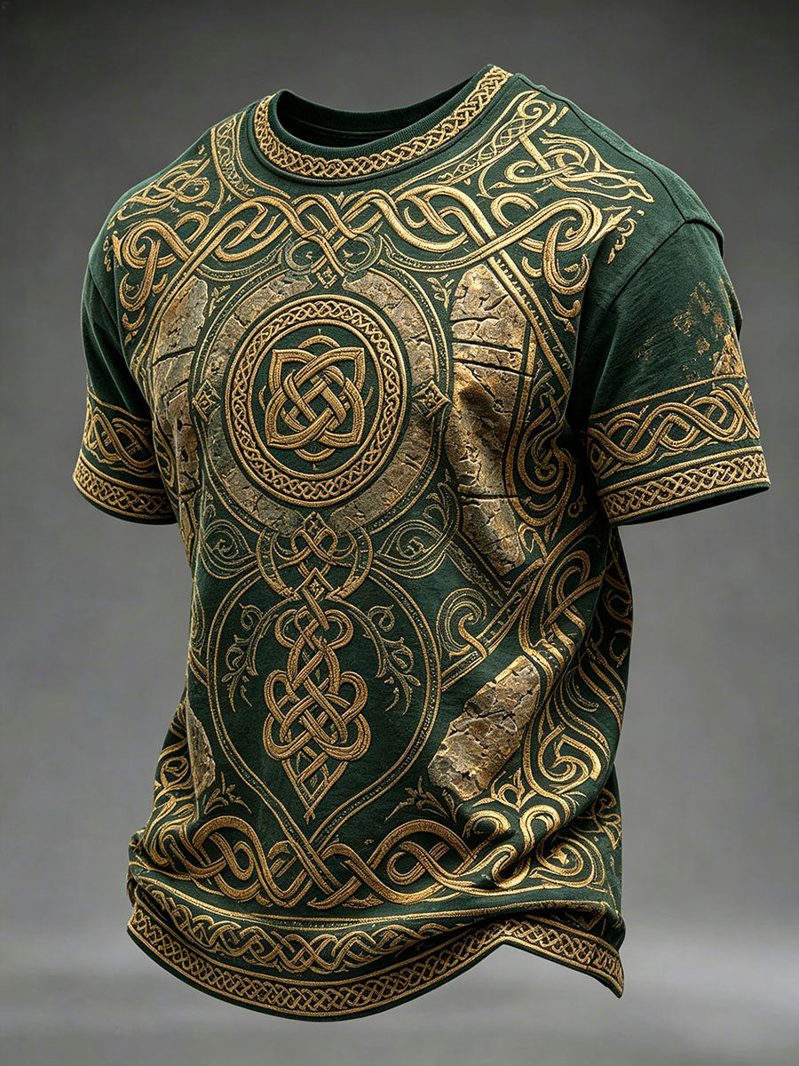 Men's Celtic Print Casual T-shirt