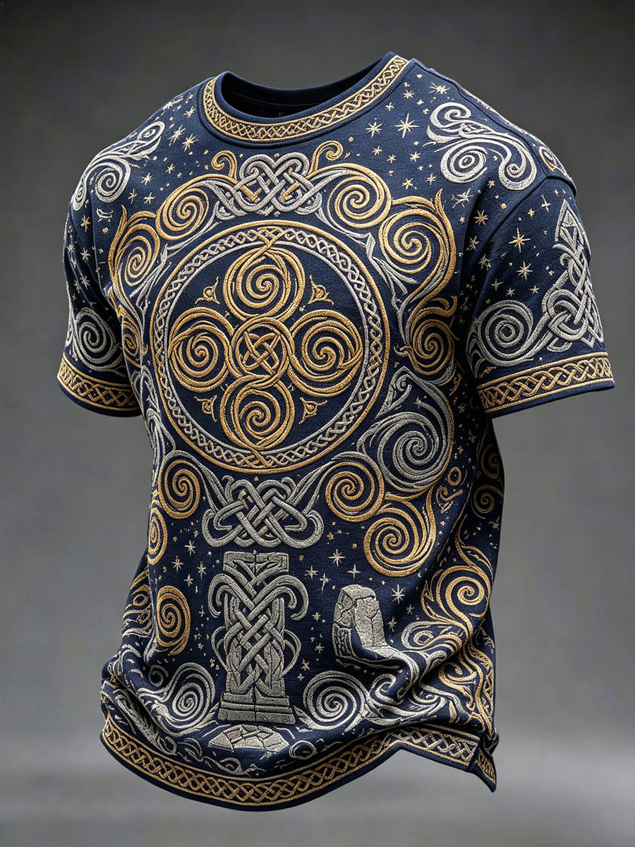 Men's Celtic Print Casual T-shirt