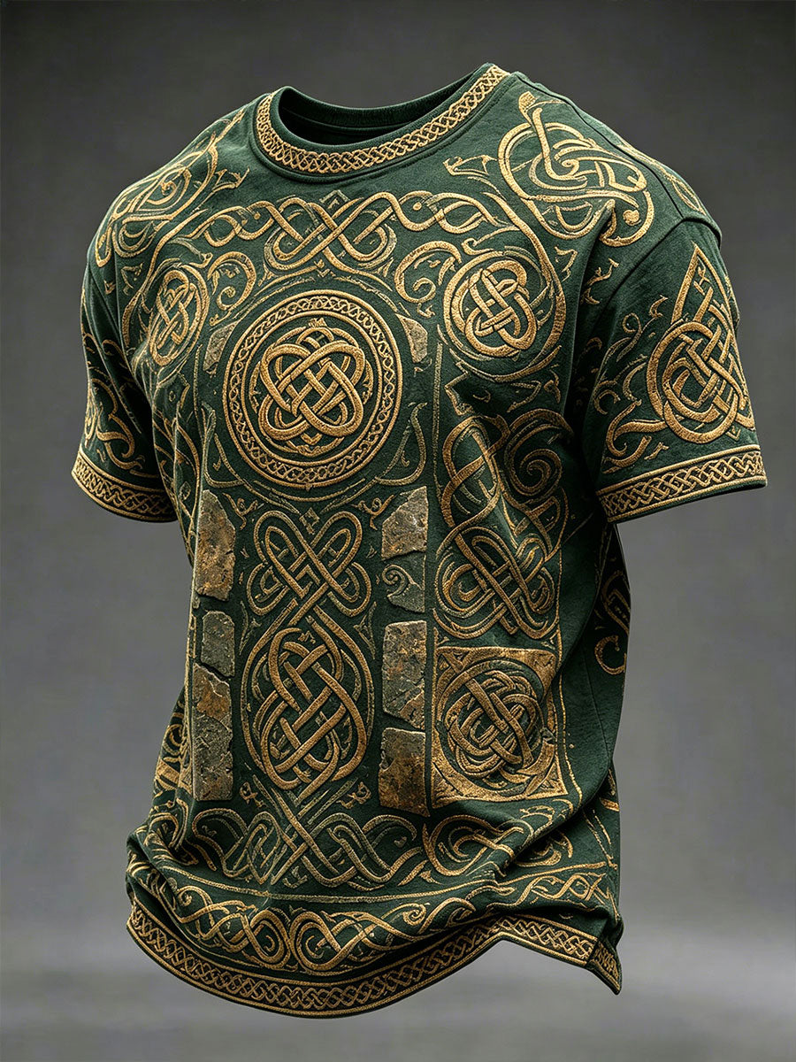 Men's Celtic Print Casual T-shirt