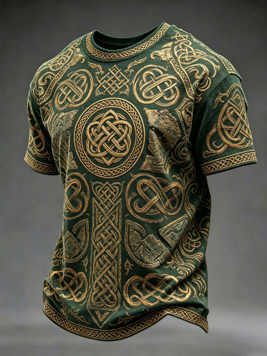 Men's Celtic Print Casual T-shirt