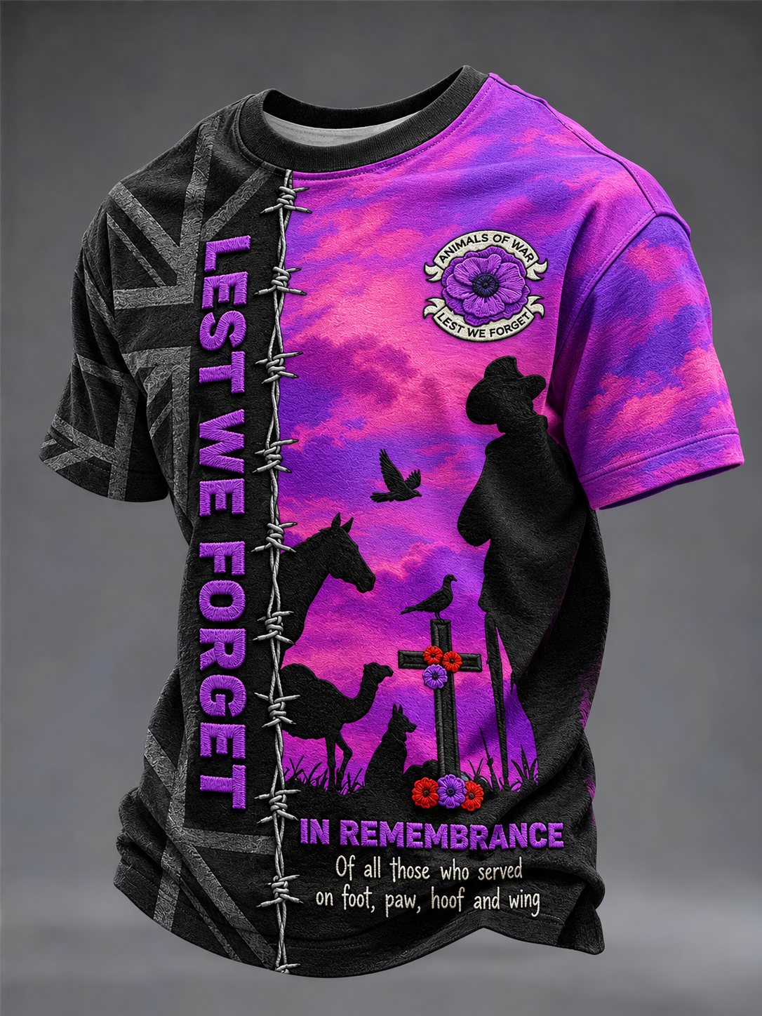 Men's Remembering The Animals Of War Short Sleeves T-shirt