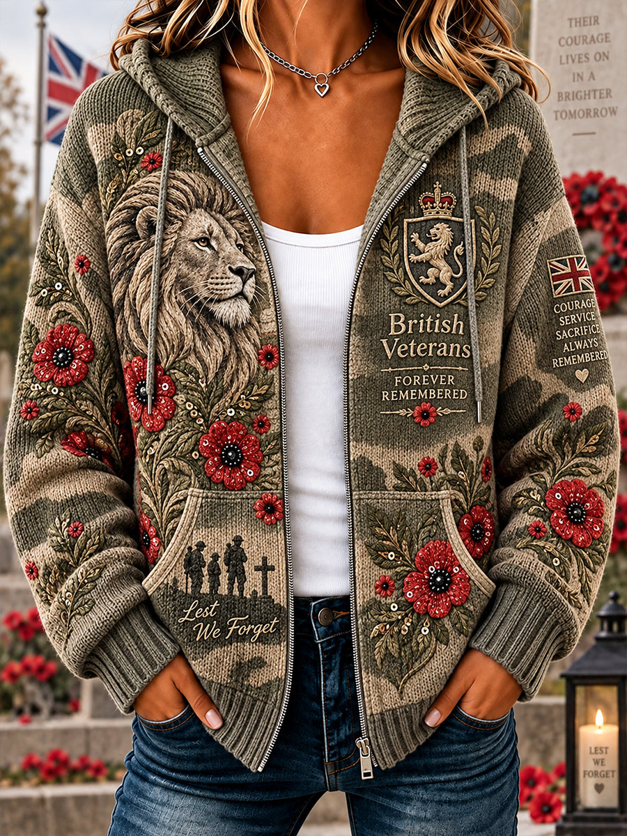 Women's Remembrance Day Graphic Print Knit Hoodie