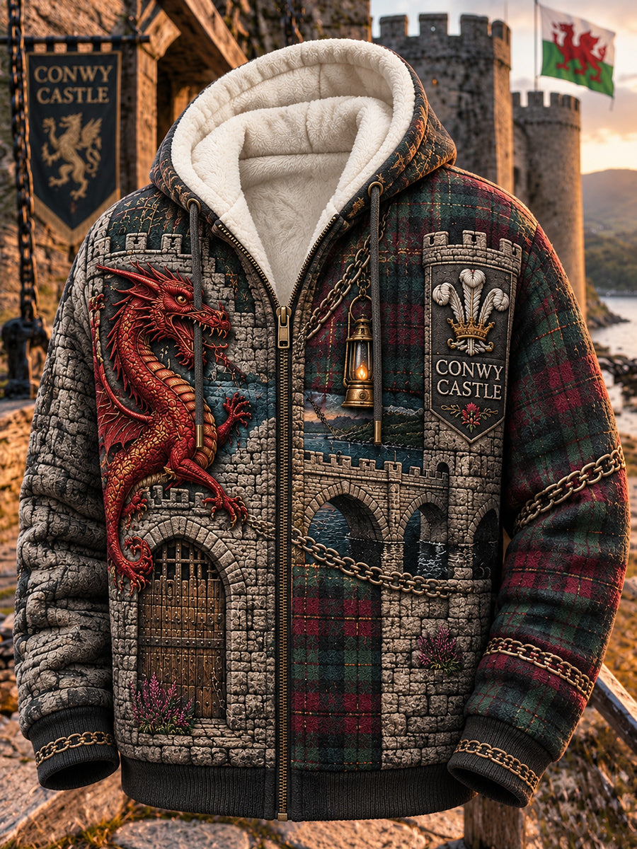 Men's Vintage British Wales Printed Flannel Jacket