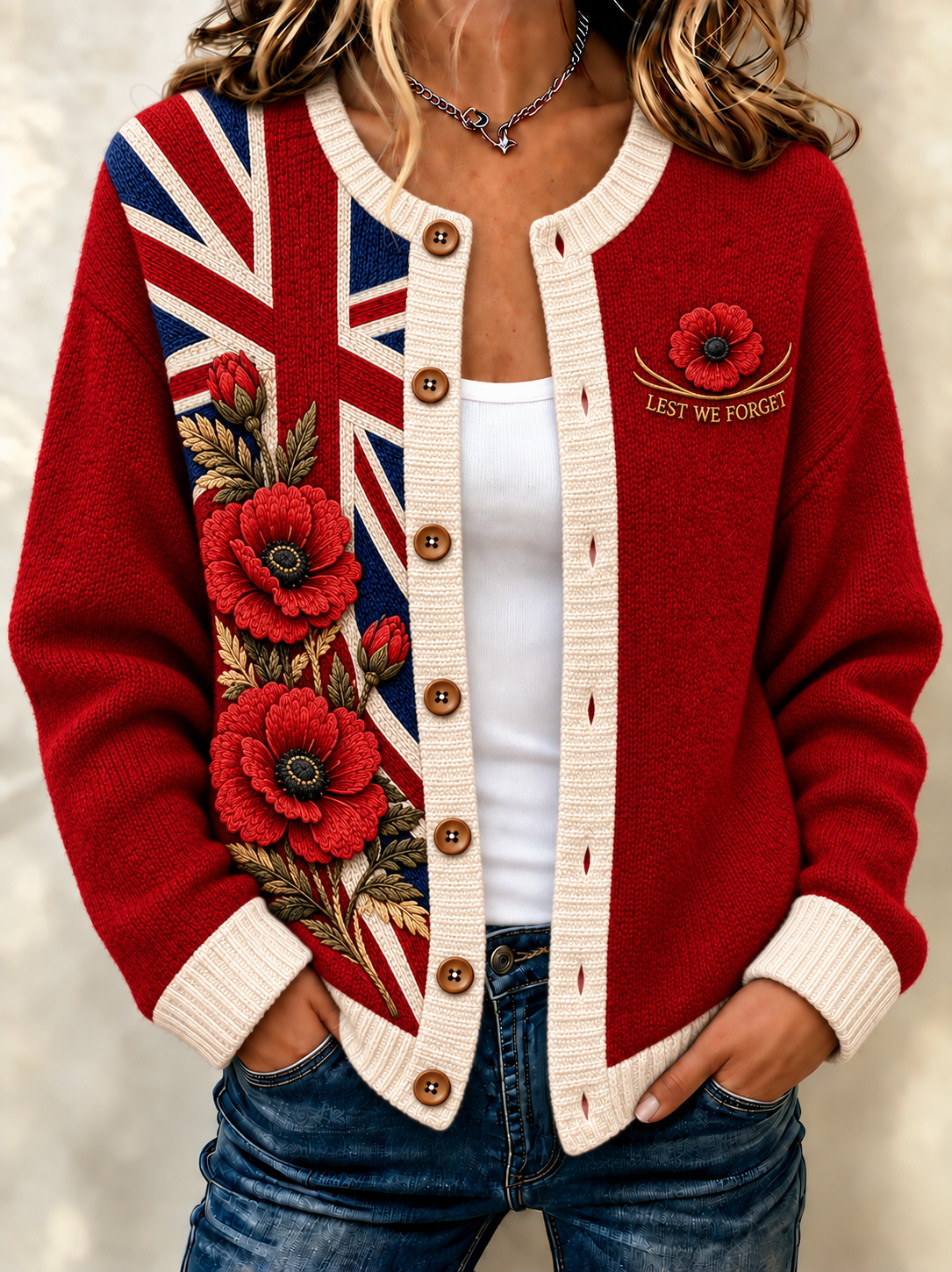 women's Remembrance Day Cardigan