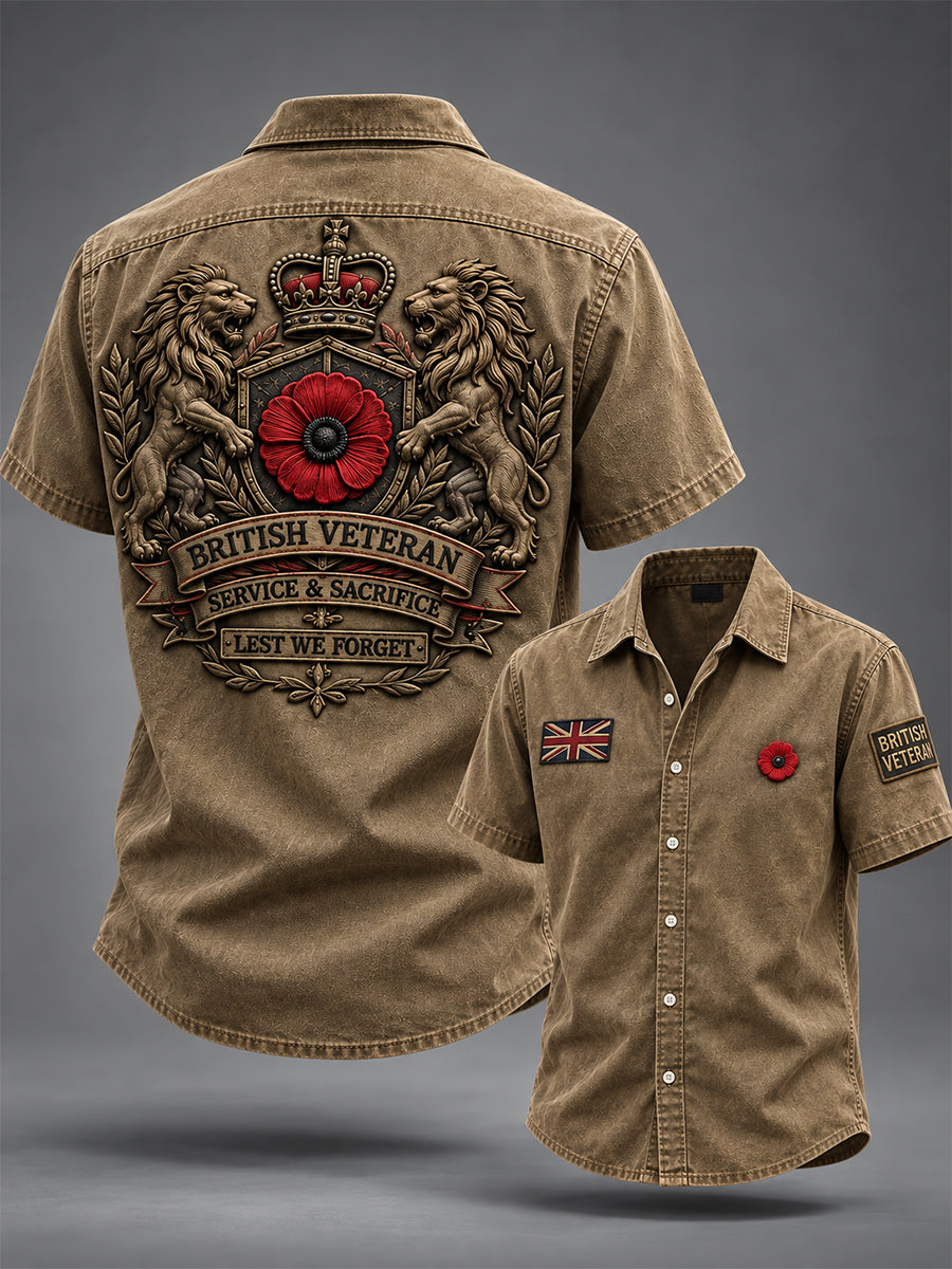 Men's Veteran Remembrance Day Lest We Forget Short-Sleeve Shirt