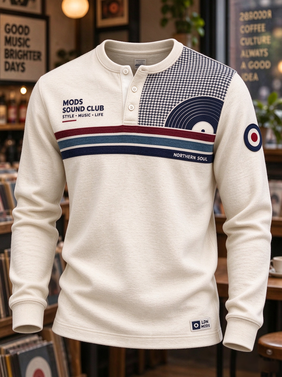 Men's UK Music Lover Mods Art Printed Shirt
