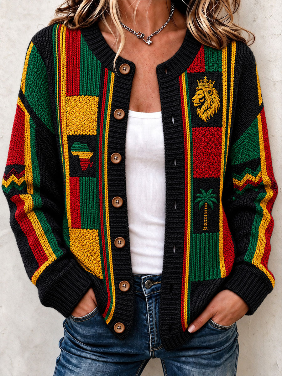 Women's Reggae Inspired Cozy Knit Cardigan