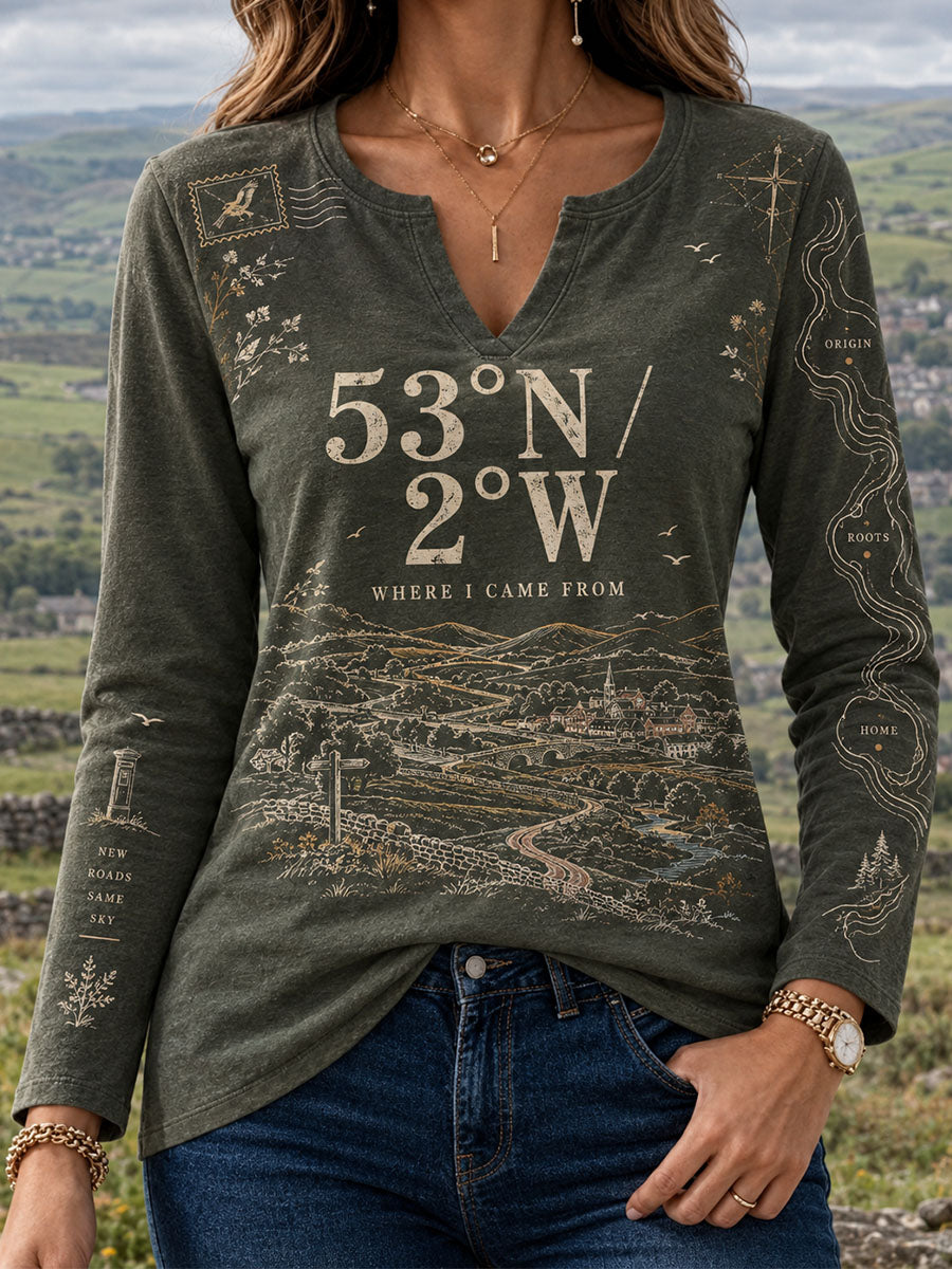 Women's Casual Patchwork V-Neck T-Shirt