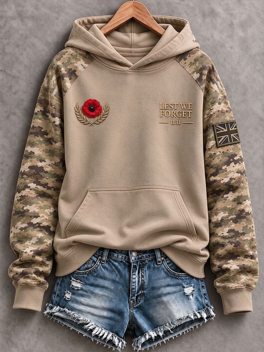 Women's Lest We Forget Print Hoodies