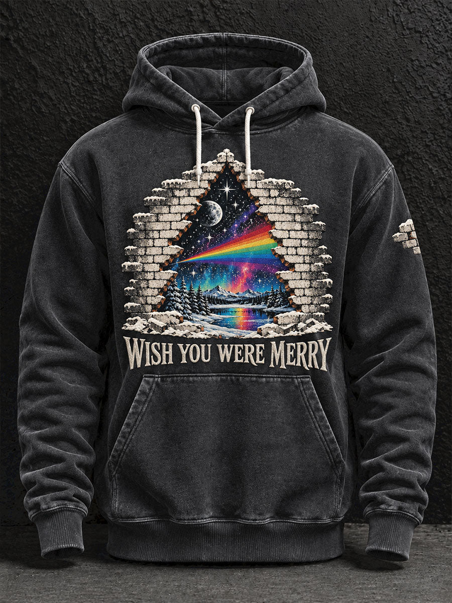 Men's UK Music Lover Christmas Art Printed Hoodie