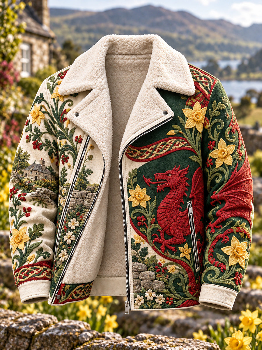 Men's Retro British Wales Printed Flannel Jacket
