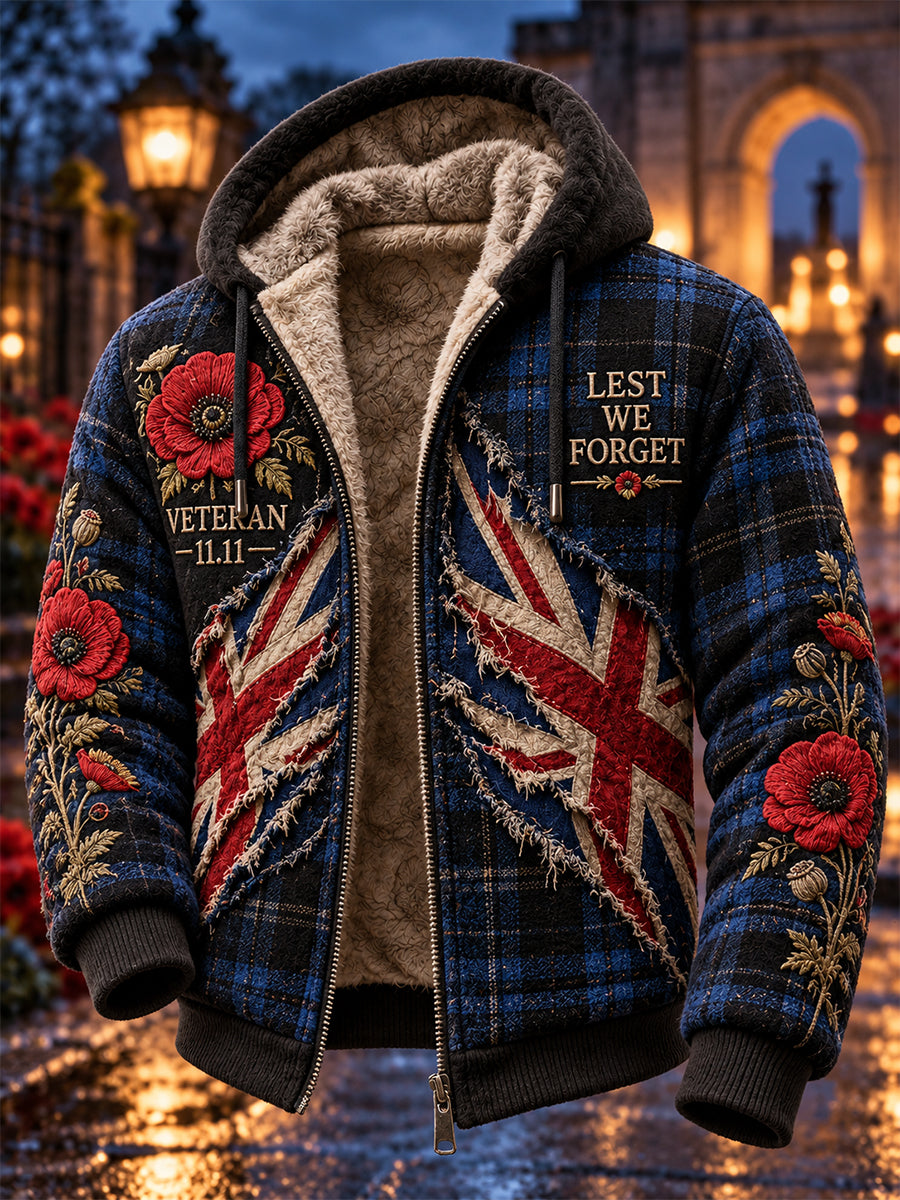 Men's British Veteran Printed Casual Flannel Jacket