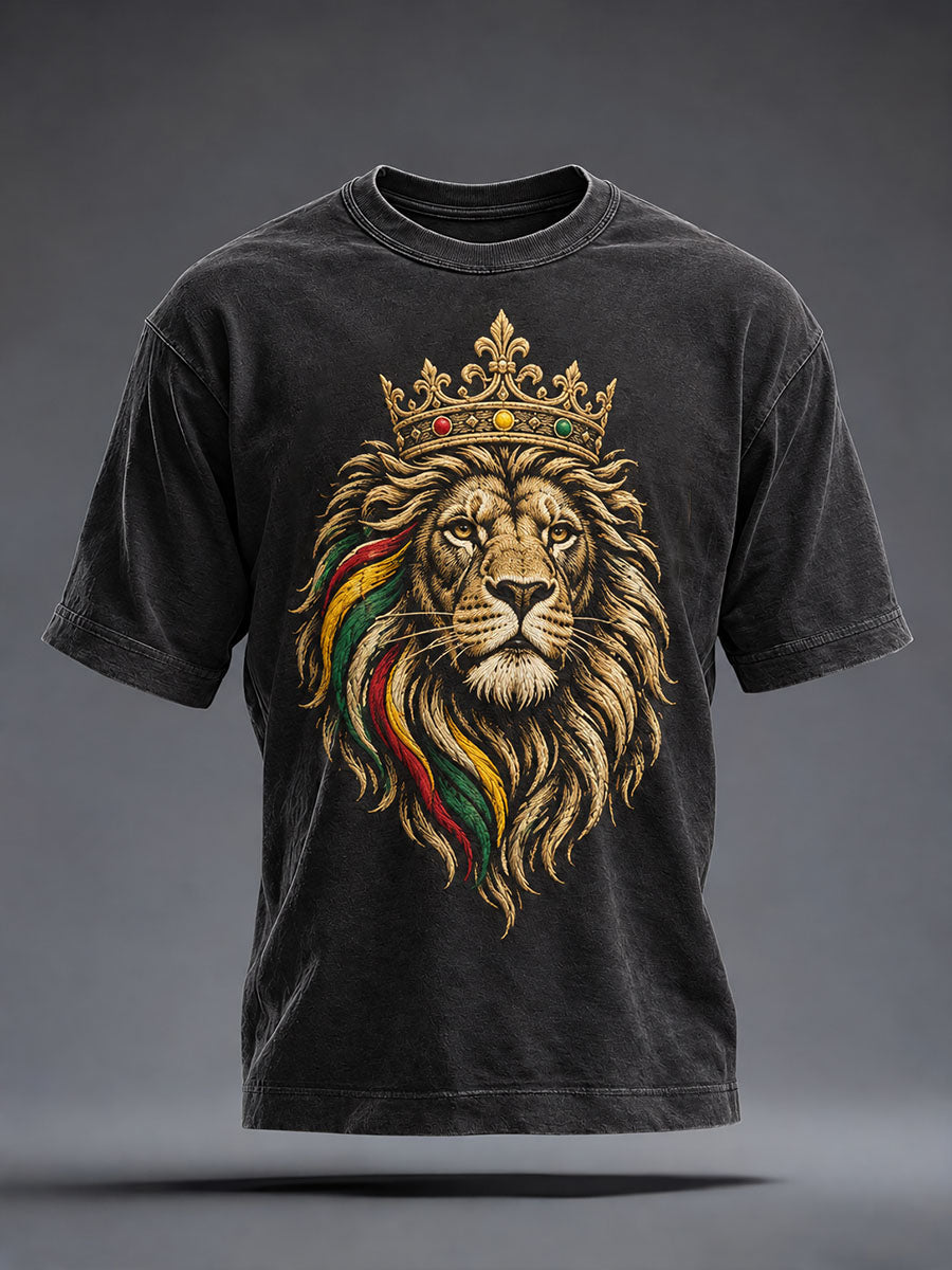 Men's Reggae Lion Washed T-Shirt