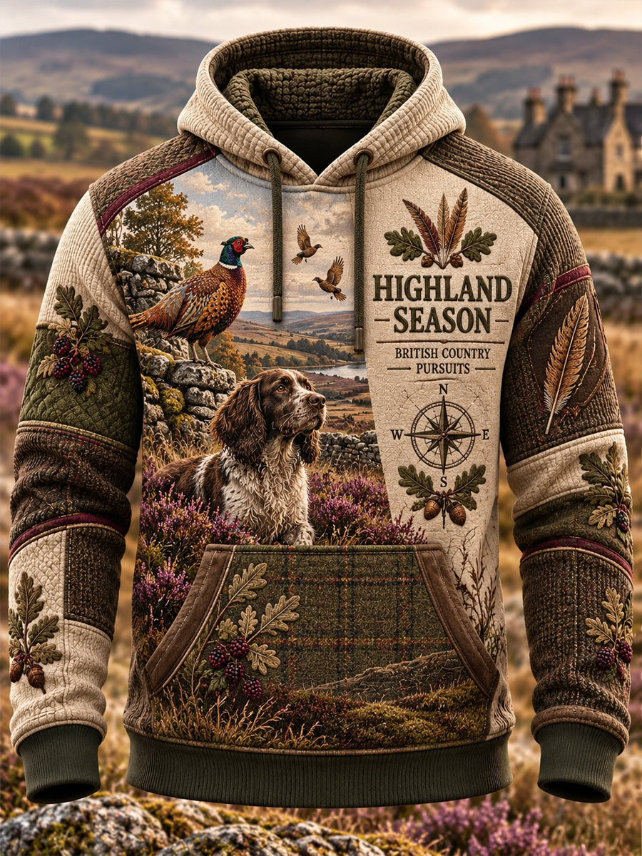 Men's Hunting Season Culture Oversized Drop-Shoulder Hoodie With Pockets