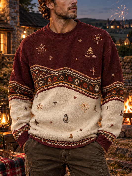 Men's British Bonfire Night Printed Imitation Sweater