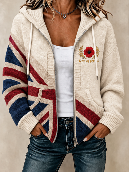 Women's Remembrance Day Woolen Cardigan Coat