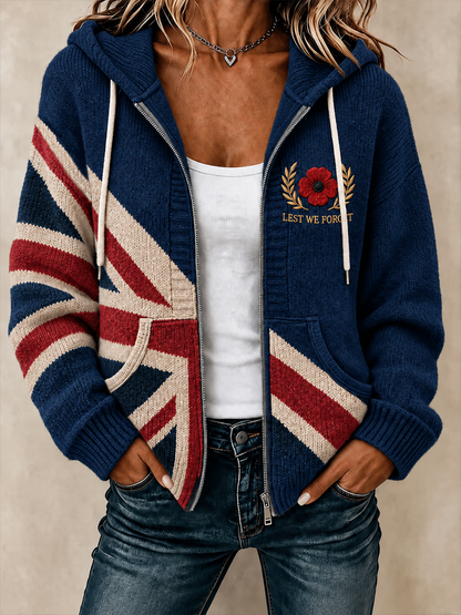 Women's Remembrance Day Woolen Cardigan Coat