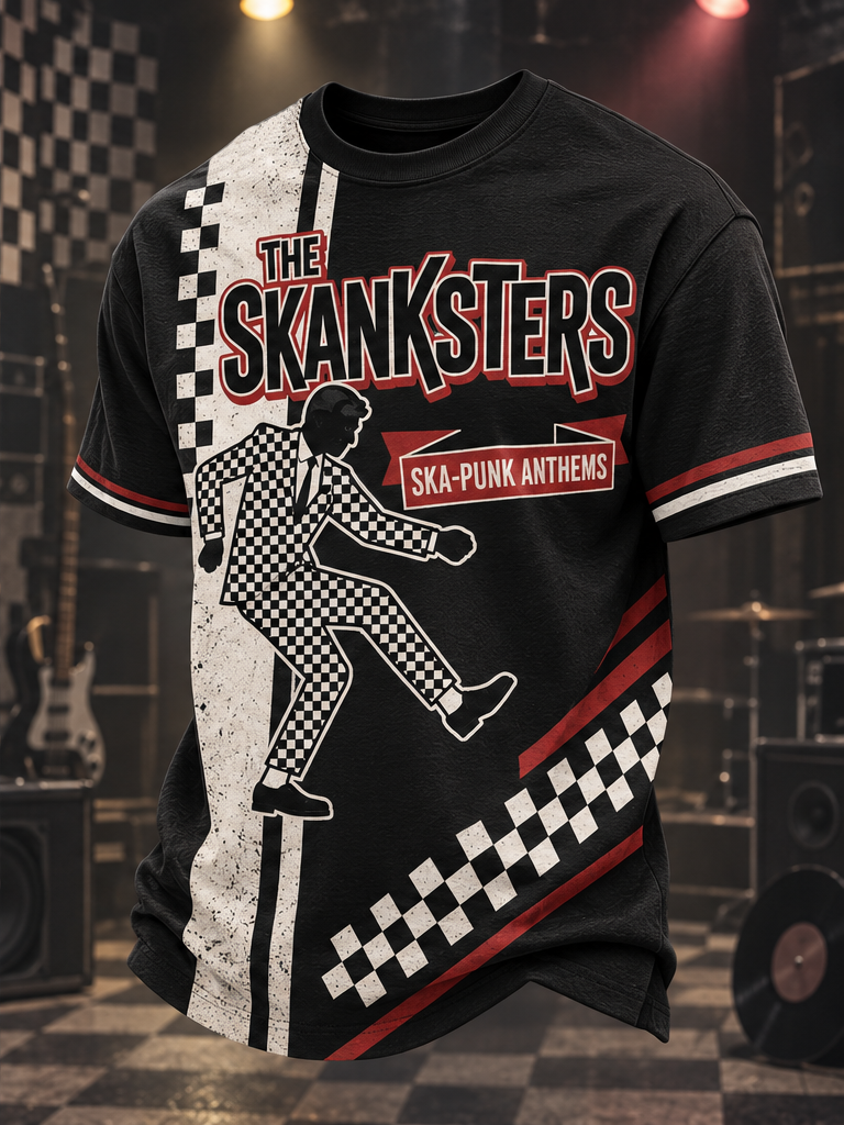 Men's Ska Revival Style Printed Short Sleeves T-shirt