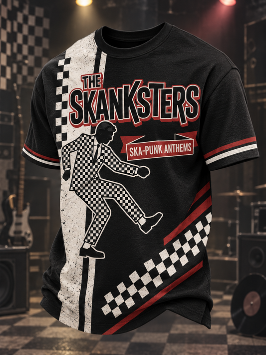 Men's Ska Revival Style Printed Short Sleeves T-shirt