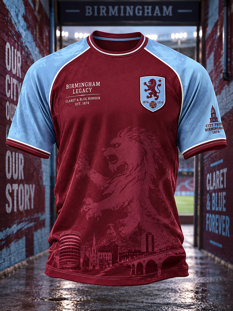 Men's Short-Sleeve Raglan T-Shirt With Soccer-Themed Print