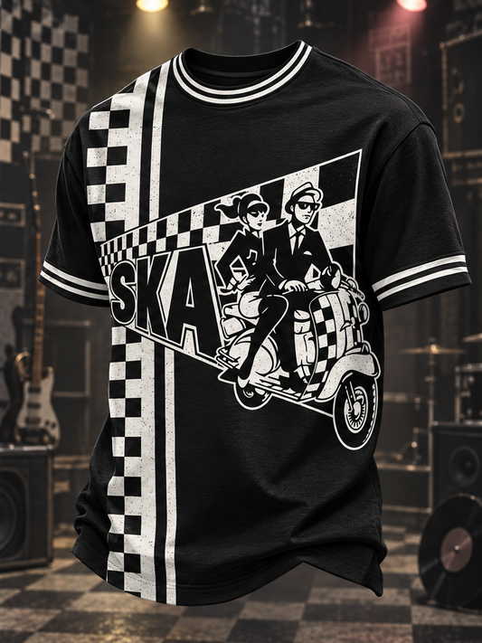 Men's Ska Revival Style Printed Short Sleeves T-shirt