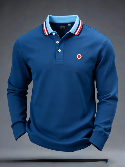 Men's Mods Culture UK Music Lover Business Style Printed long sleeve polo