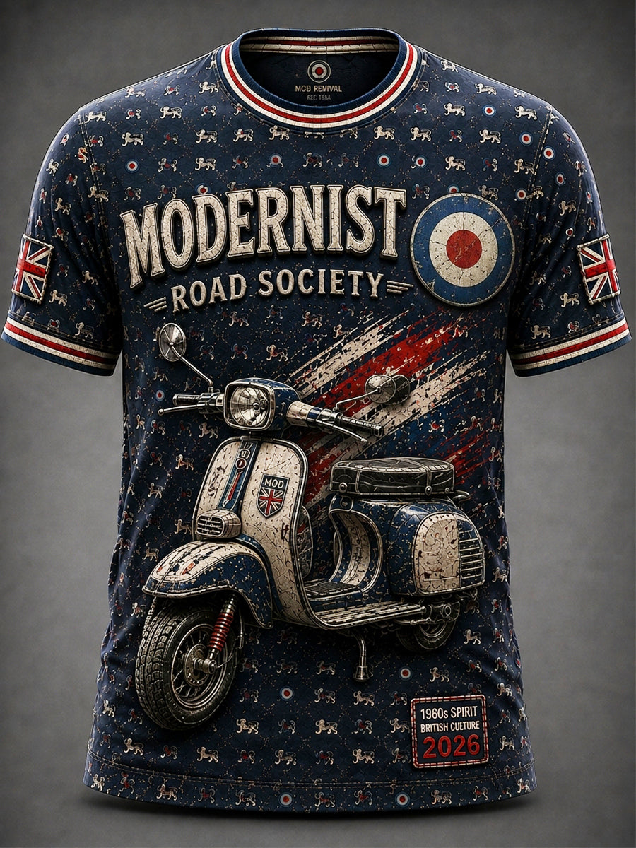 Men's UK Mods Music Lover The Who Printed Short-Sleeved T-Shirt
