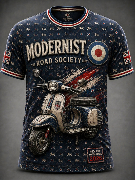Men's UK Mods Music Lover The Who Printed Short-Sleeved T-Shirt