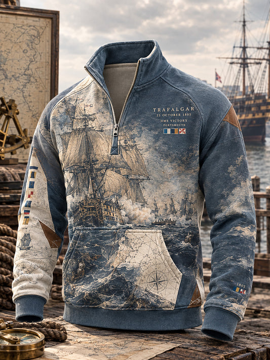 Men's British Trafalgar Day Printed Hoodie