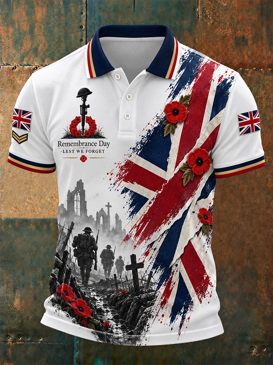 Men's Remembrance Day Lest We Forget Polo Shirt