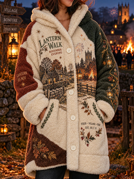 Women's Flannel British Bonfire Night Printed Coats