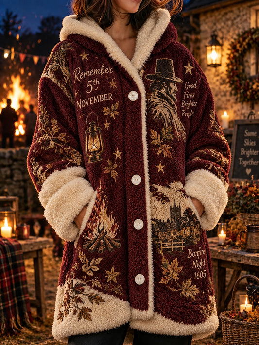 Women's Flannel British Bonfire Night Printed Coats