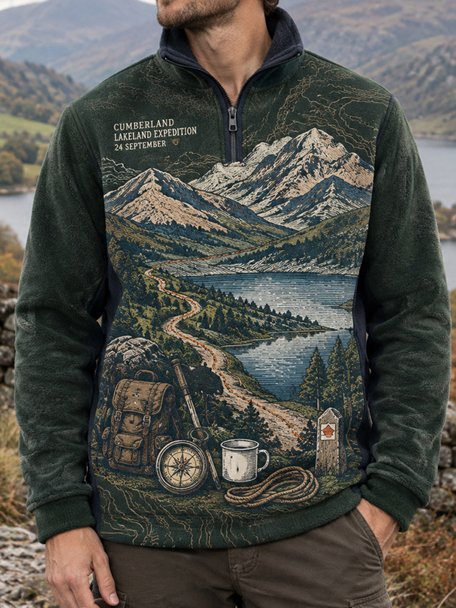 Men's Vintage British Cumberland County Celebration Printed Flannel Top