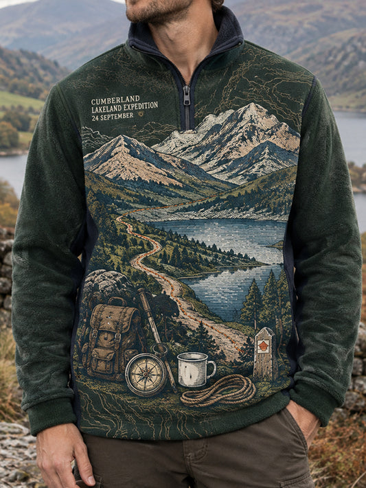 Men's Vintage British Cumberland County Celebration Printed Flannel Top