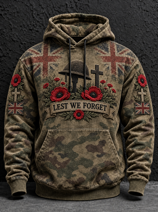 Men's Remembrance Day Lest We Forget  Hoodie