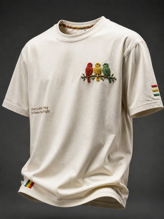 Retro Reggae Bird Classic Casual T-Shirt