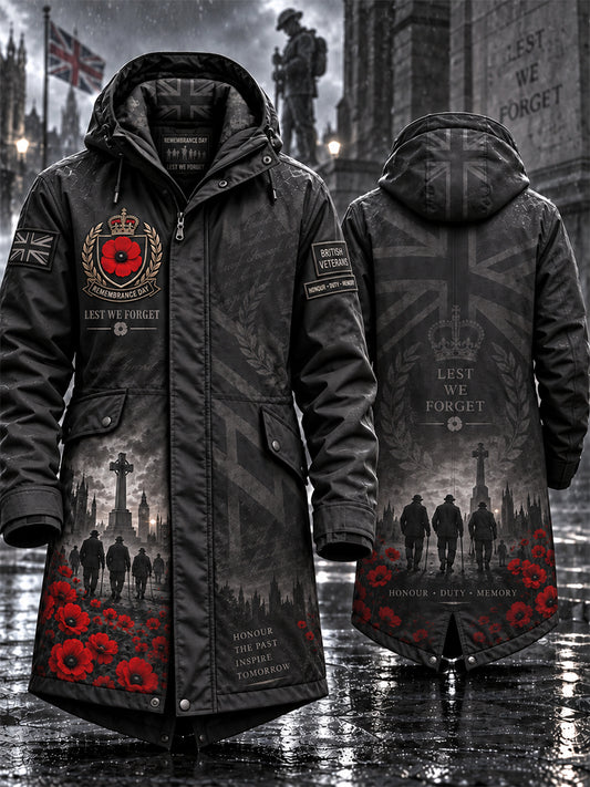 Men's Remembrance Day Lest We Forget Long Coat