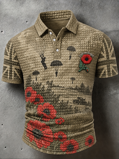 Men's Remembrance Day Lest We Forget polo shirt