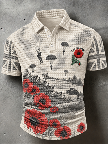 Men's Remembrance Day Lest We Forget polo shirt