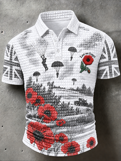 Men's Remembrance Day Lest We Forget polo shirt