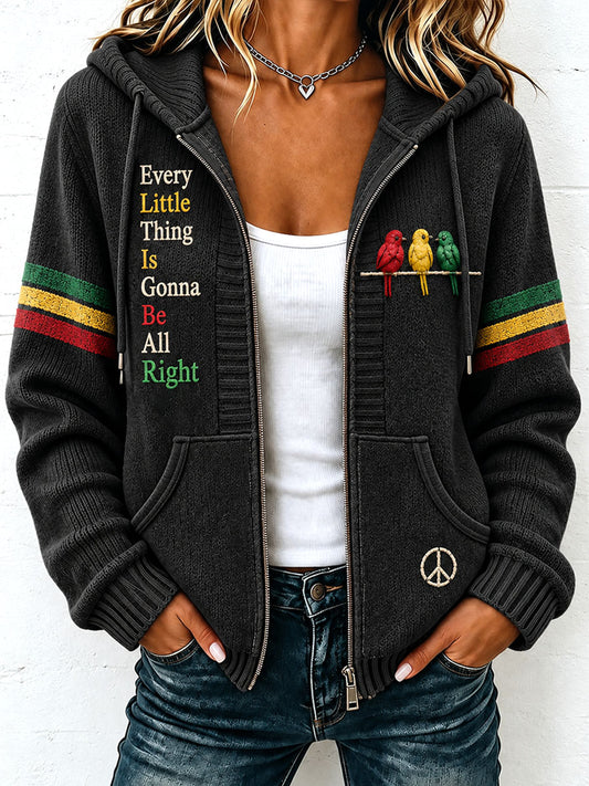 Women's Every Little Thing Is Gonna Be All Right Knit Cardigan
