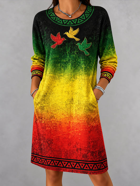 Women's EVERY LITTLE THING IS GONNA BE ALRIGHT Art Printed Long Skirt