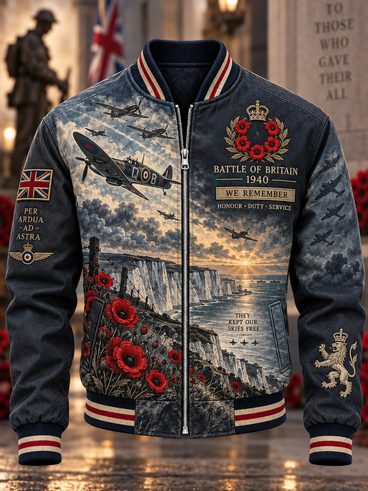 Men's British Veterans Remembrance Day Printed Monkey Jacket
