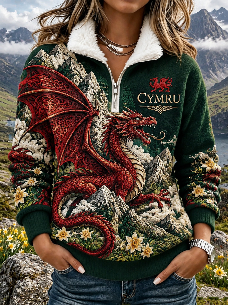 Women's Vintage British Wales Printed Top