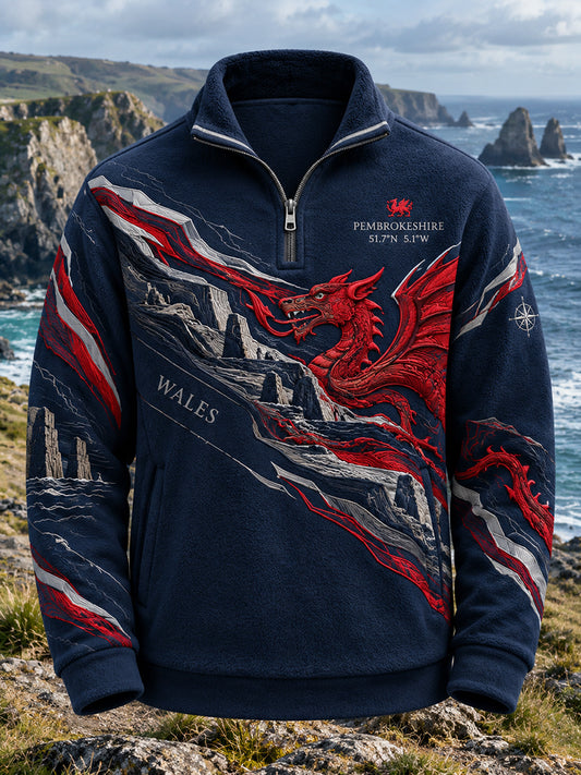 Men's Vintage British Wales Printed Flannel Top