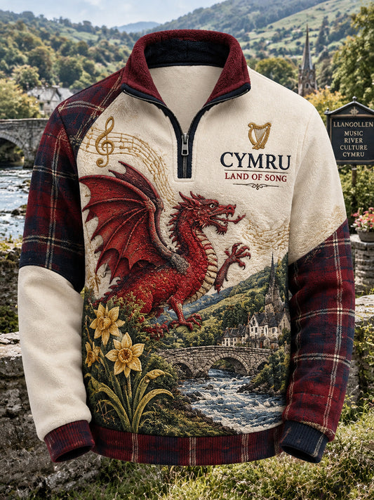 Men's Vintage British Wales Printed Flannel Top