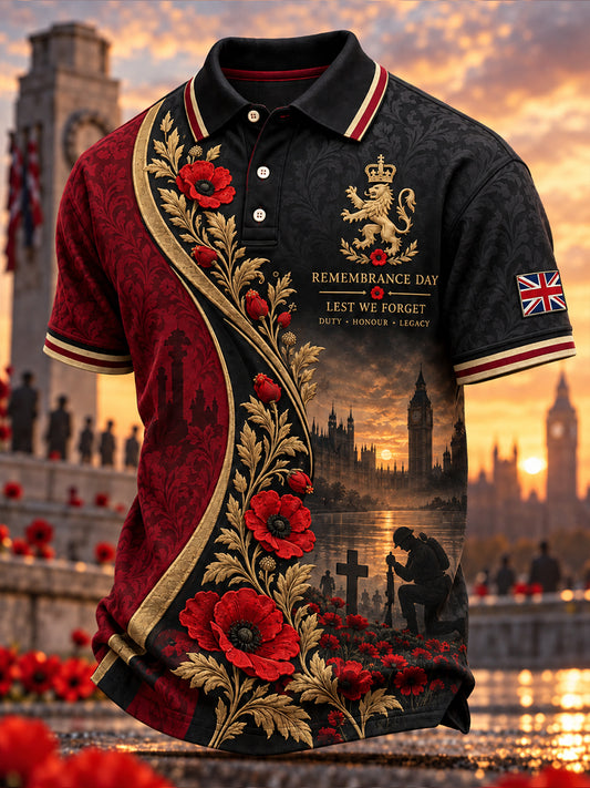 Men's British Veterans Remembrance Day Short Sleeve Shirt