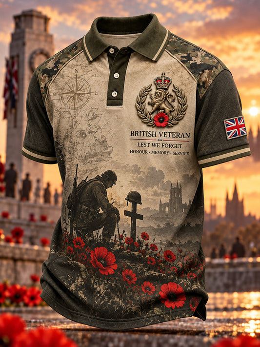 Men's British Veterans Remembrance Day Short Sleeve Shirt