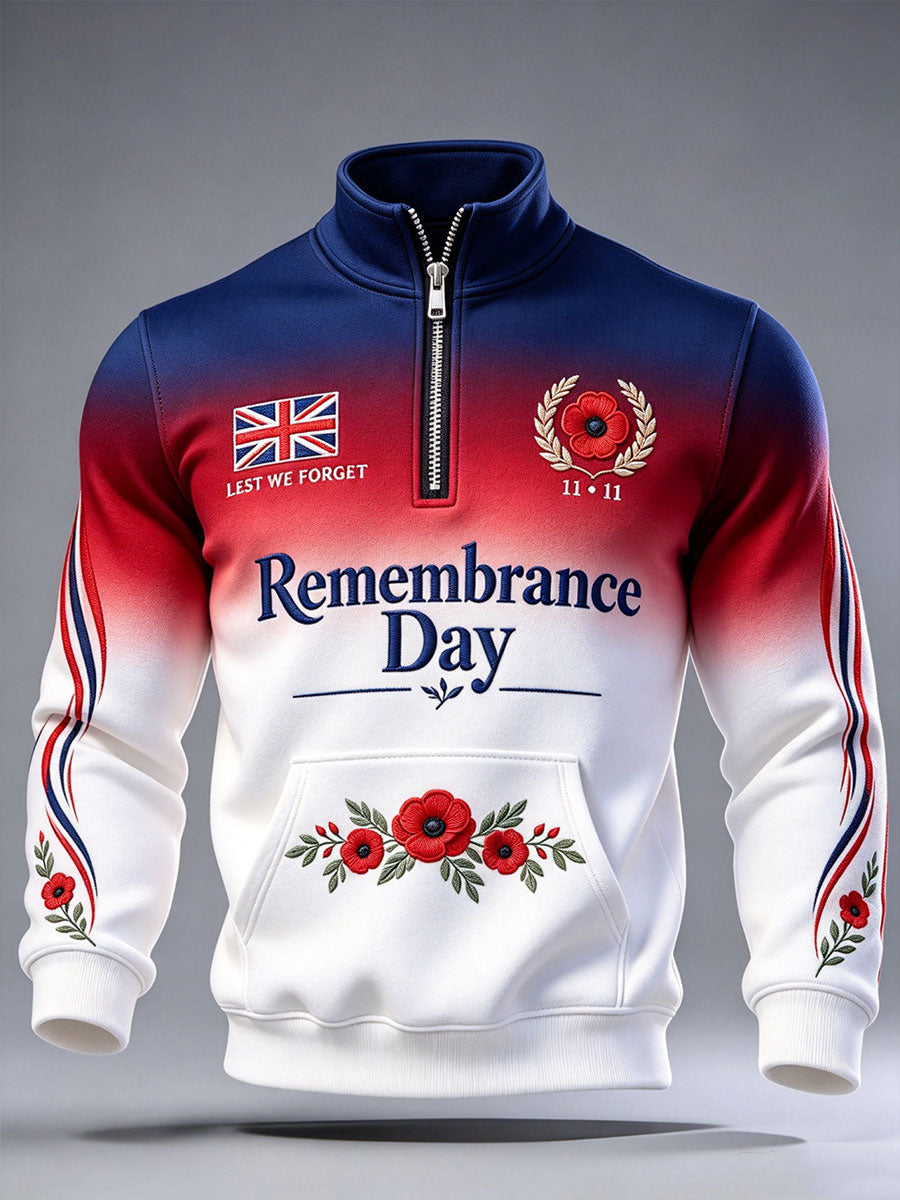 Men's Remembrance Day Lest We Forget Print Sweatshirt